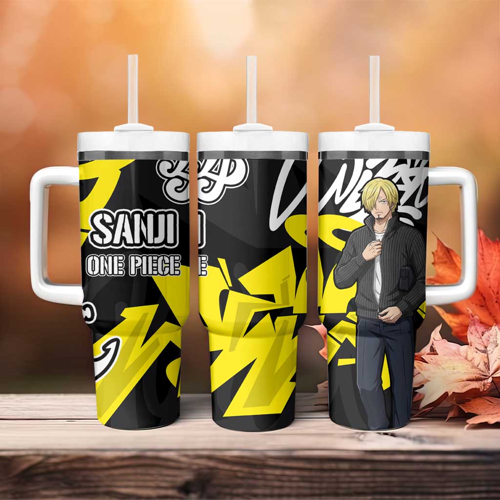 Vinsmoke Sanji One Piece Tumbler With Handle Graffiti Street Art Anime Collage