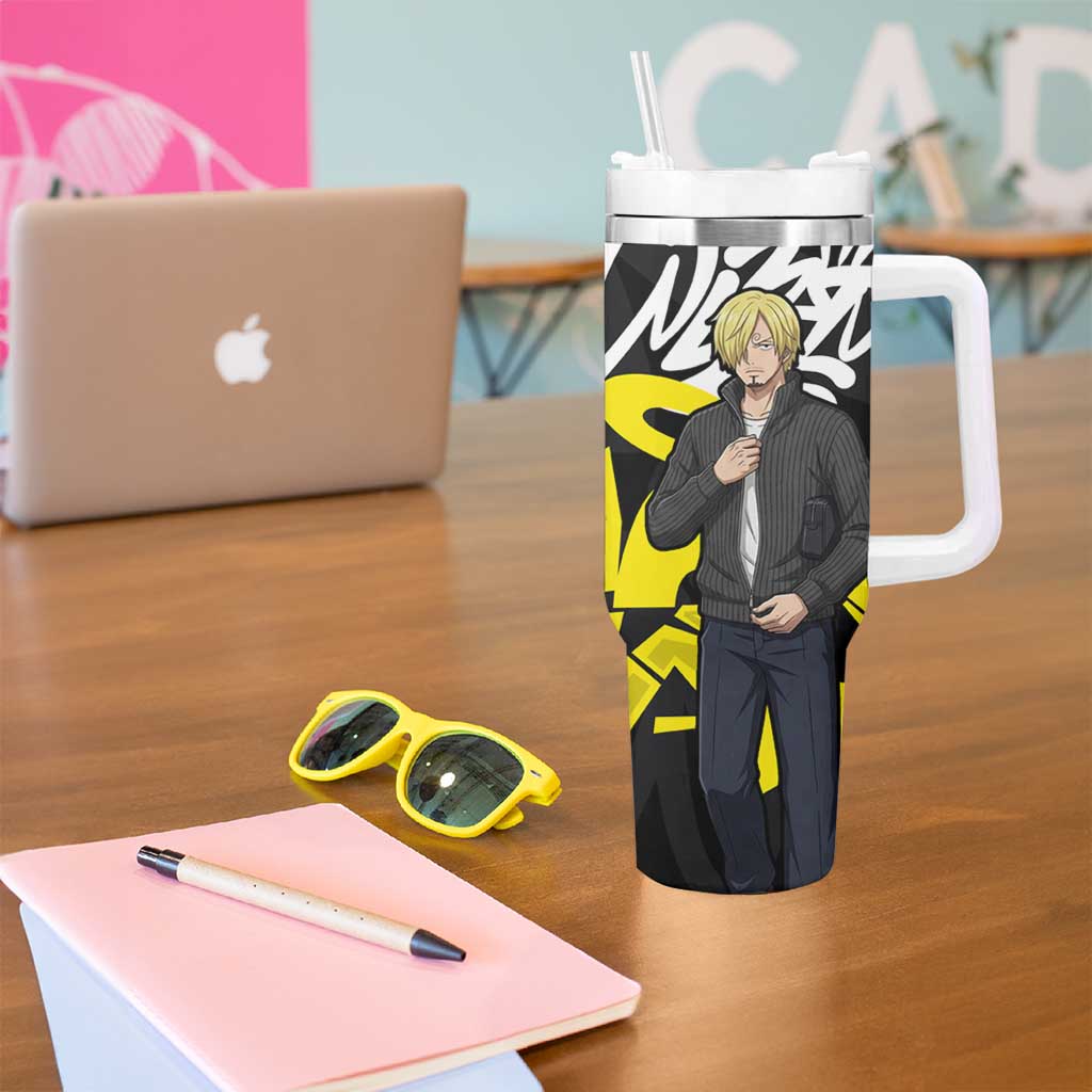 Vinsmoke Sanji One Piece Tumbler With Handle Graffiti Street Art Anime Collage