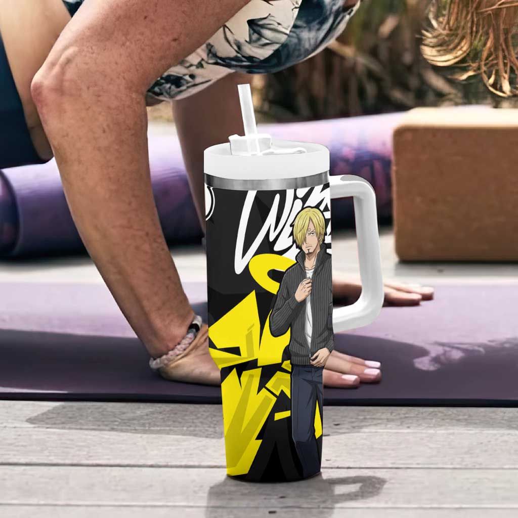 Vinsmoke Sanji One Piece Tumbler With Handle Graffiti Street Art Anime Collage