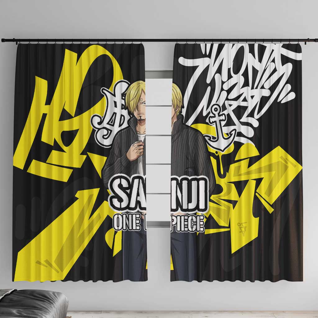 Vinsmoke Sanji One Piece Window Curtain Graffiti Street Art Anime Collage