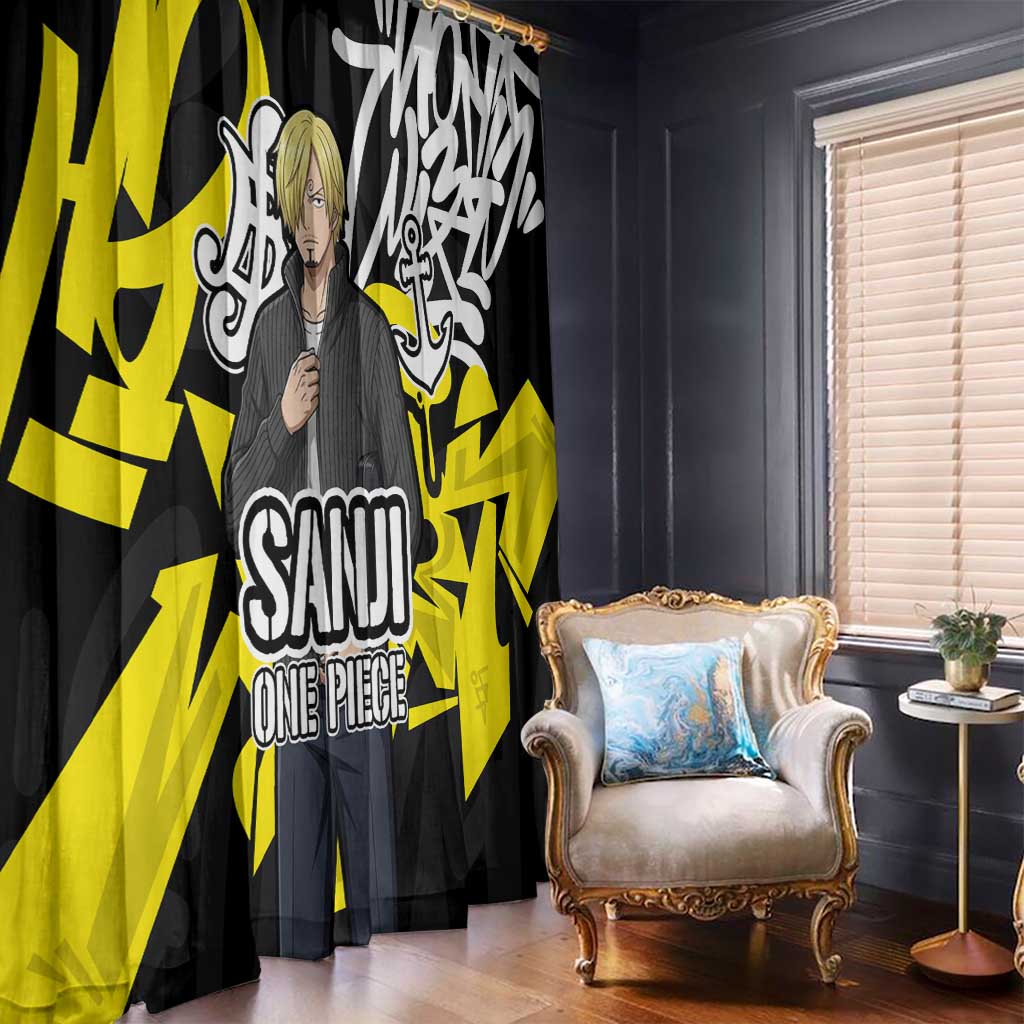 Vinsmoke Sanji One Piece Window Curtain Graffiti Street Art Anime Collage