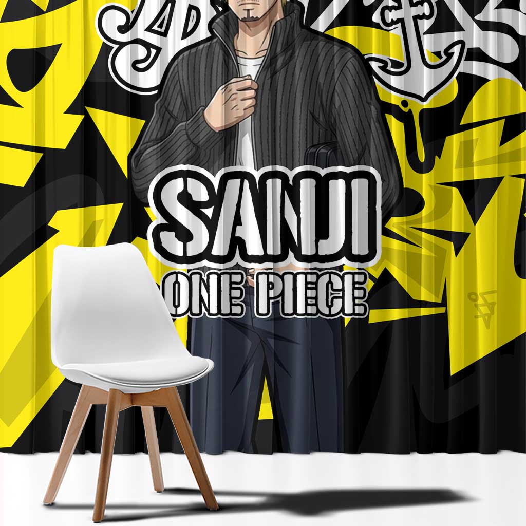 Vinsmoke Sanji One Piece Window Curtain Graffiti Street Art Anime Collage