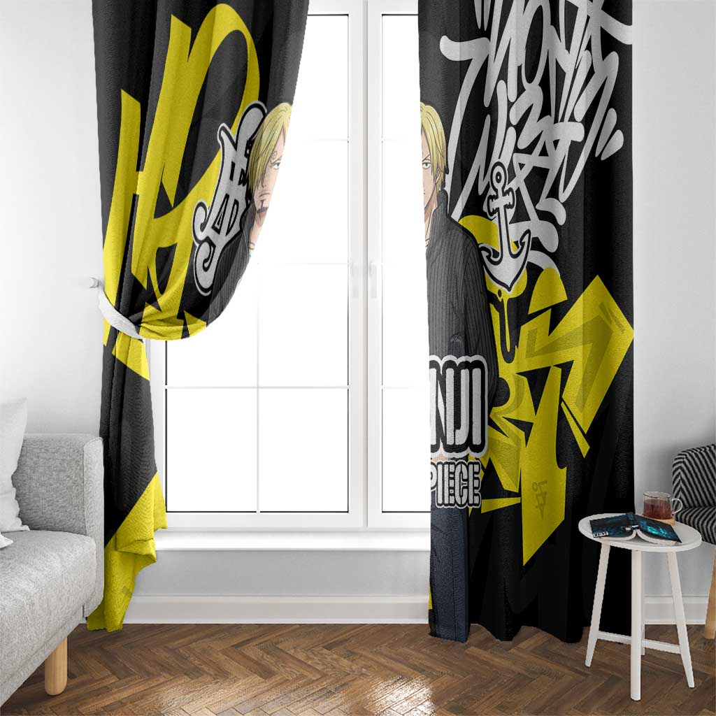 Vinsmoke Sanji One Piece Window Curtain Graffiti Street Art Anime Collage