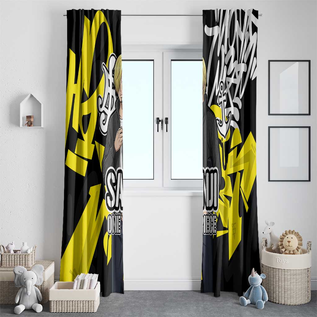 Vinsmoke Sanji One Piece Window Curtain Graffiti Street Art Anime Collage