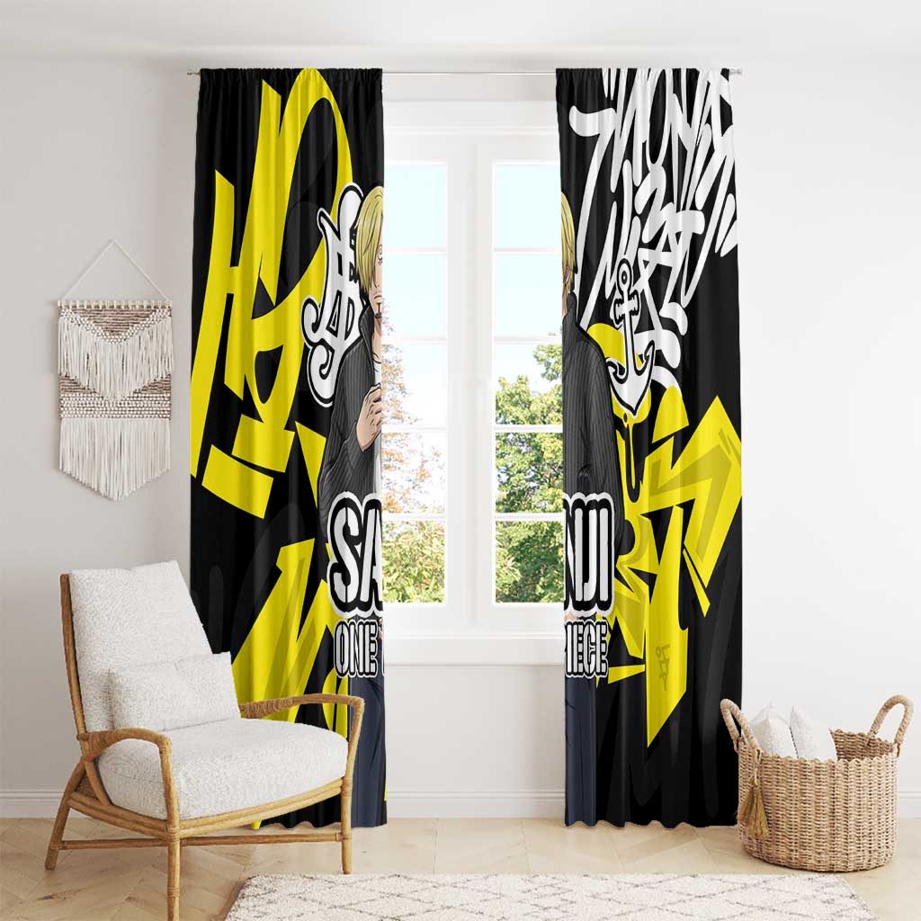 Vinsmoke Sanji One Piece Window Curtain Graffiti Street Art Anime Collage