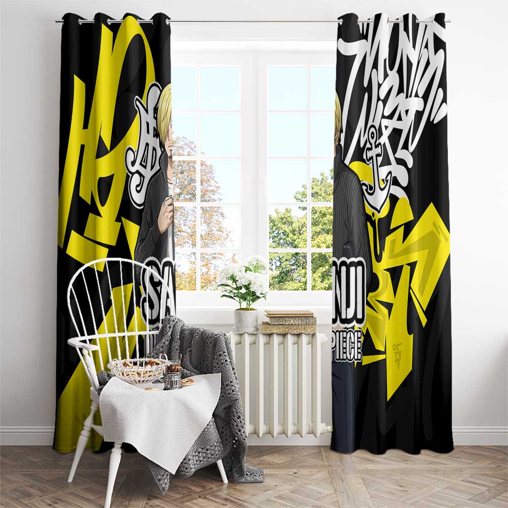 Vinsmoke Sanji One Piece Window Curtain Graffiti Street Art Anime Collage