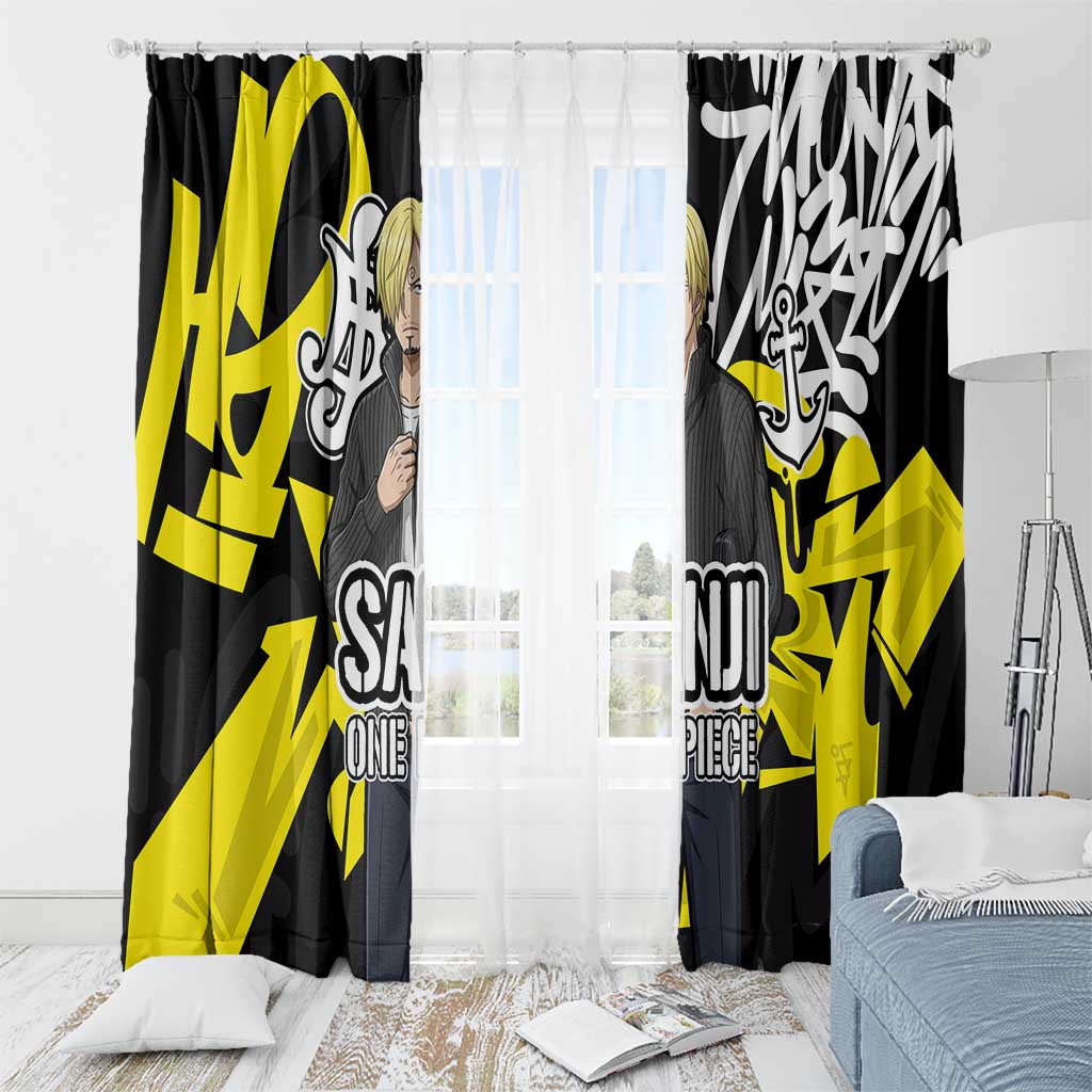 Vinsmoke Sanji One Piece Window Curtain Graffiti Street Art Anime Collage