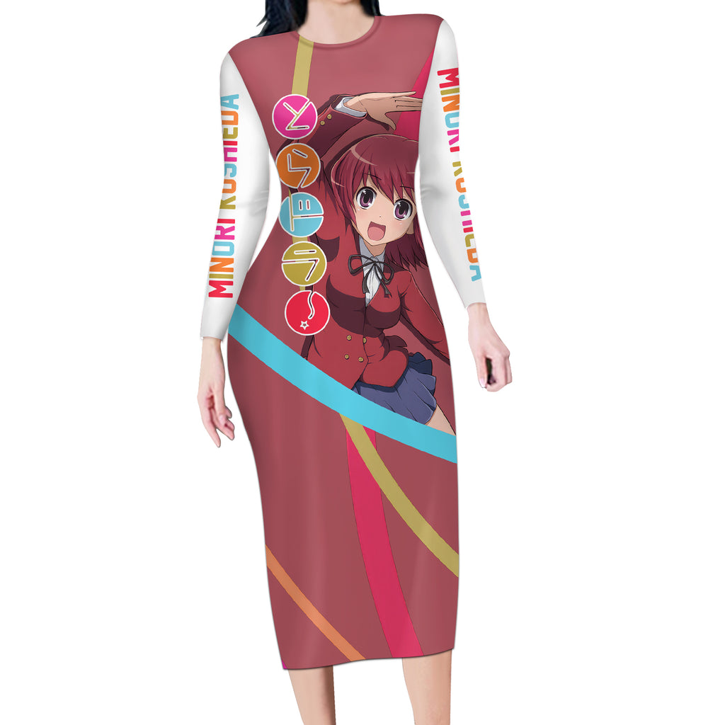 Minori Kushieda Long Sleeve Bodycon Dress Toradora
