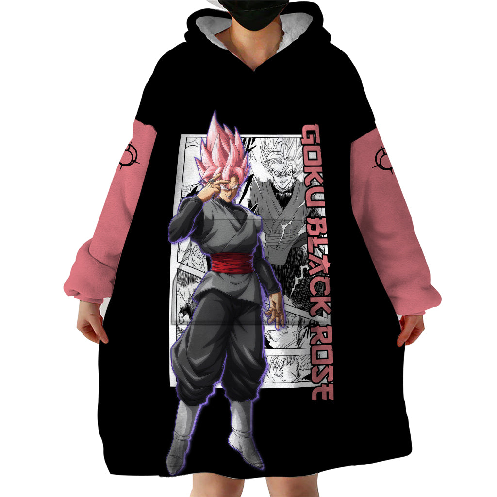 Goku Black Rose Wearable Blanket Hoodie Dragon Ball Anime Mix Manga