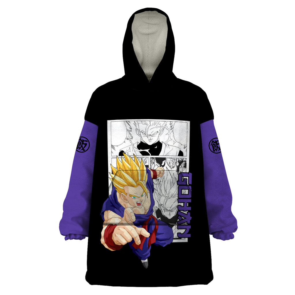 Gohan Adult SSJ2 Wearable Blanket Hoodie Dragon Ball Anime Mix Manga
