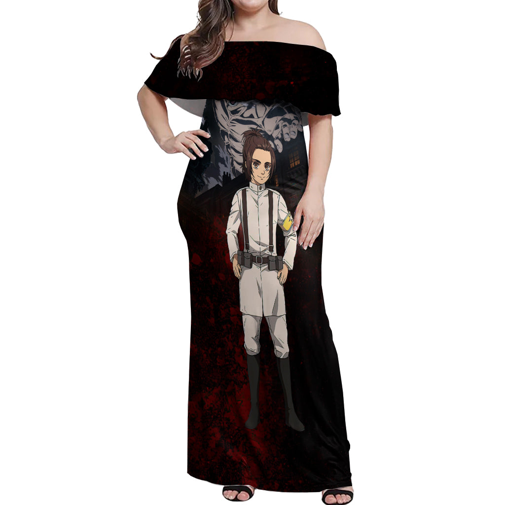 Gabi Braun Off Shoulder Maxi Dress Attack On Titan