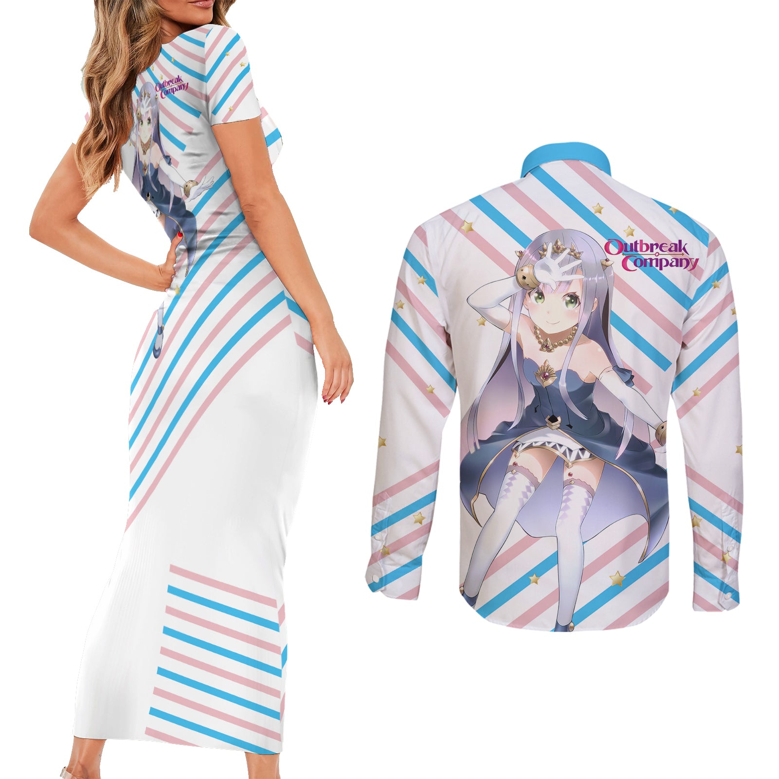 Petralka Anne Eldant III Couples Matching Short Sleeve Bodycon Dress and Long Sleeve Button Shirt Outbreak Company