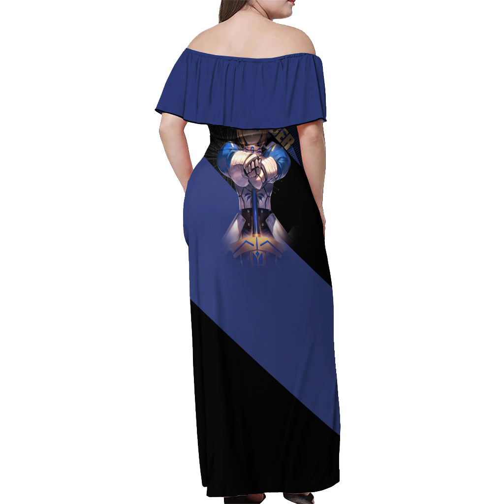 Saber Off Shoulder Maxi Dress Fate Stay Night