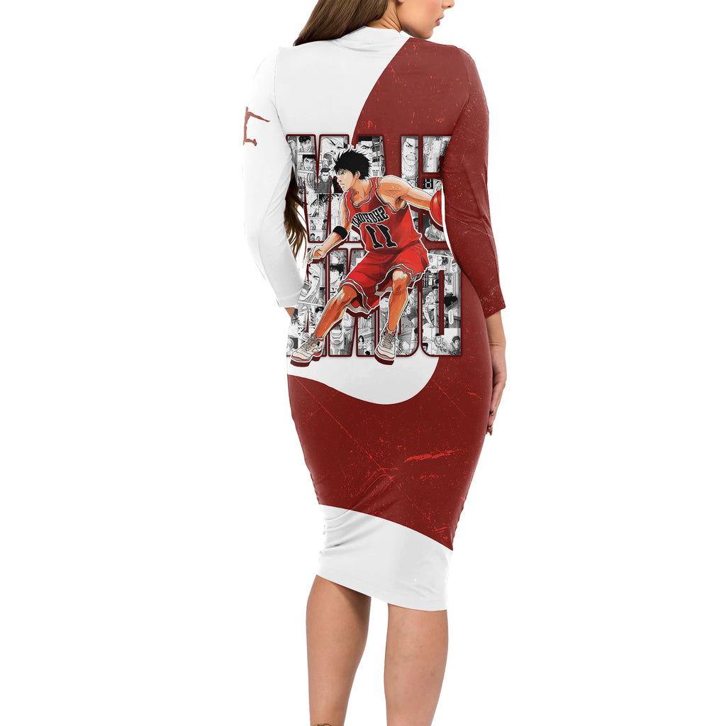 Kaede Rukawa - Slam Dunk - Number 11 Long Sleeve Bodycon Dress Anime Mix Manga Style