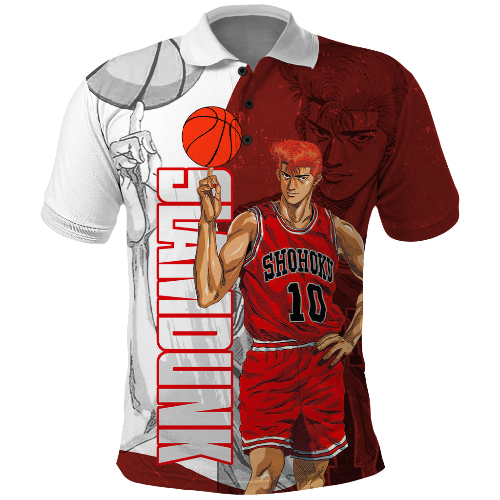 Number 10 Of Sohoku - Slamdunk Polo Shirt Anime Mix Manga Style
