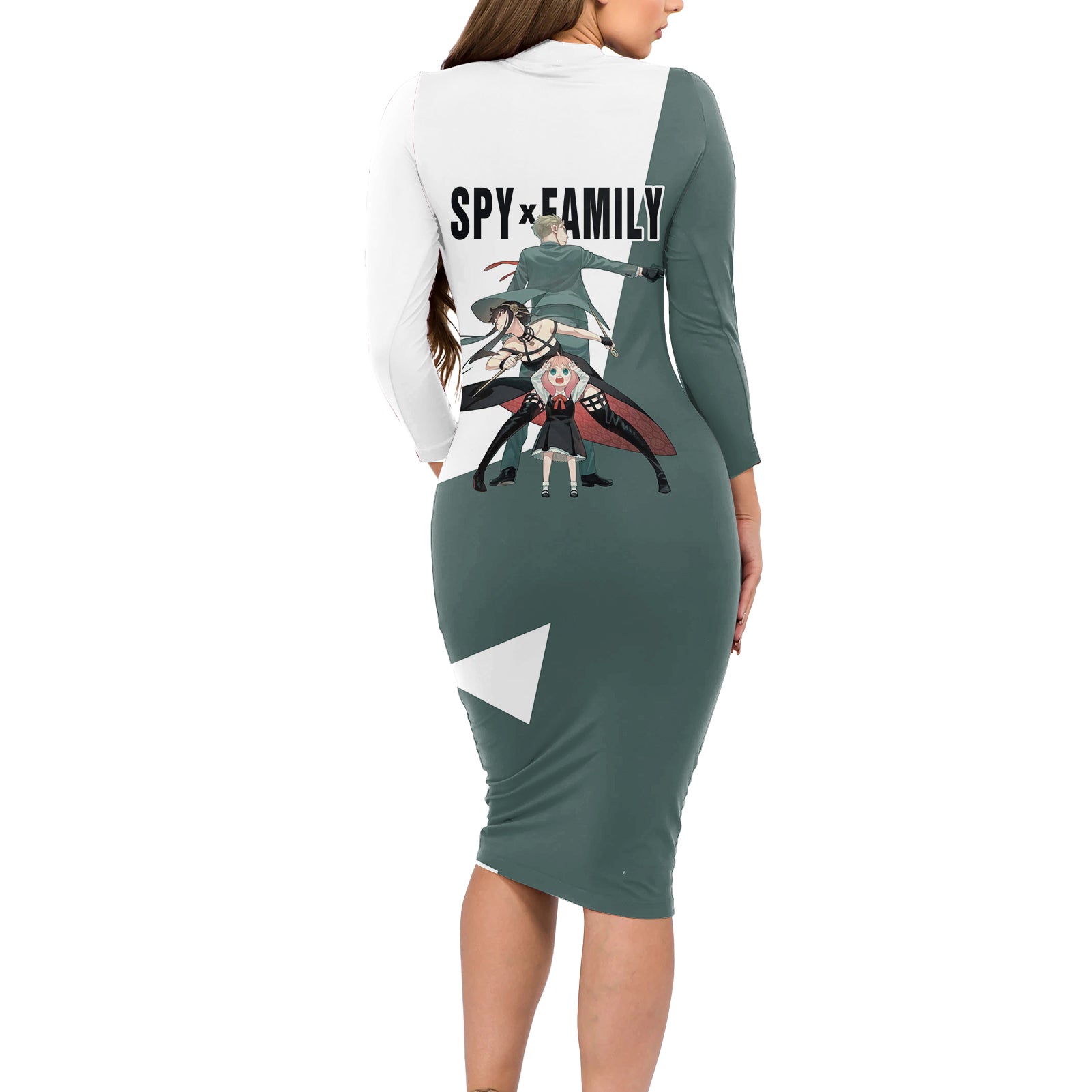 SpyxFamily - Funny Family Long Sleeve Bodycon Dress Anime Style