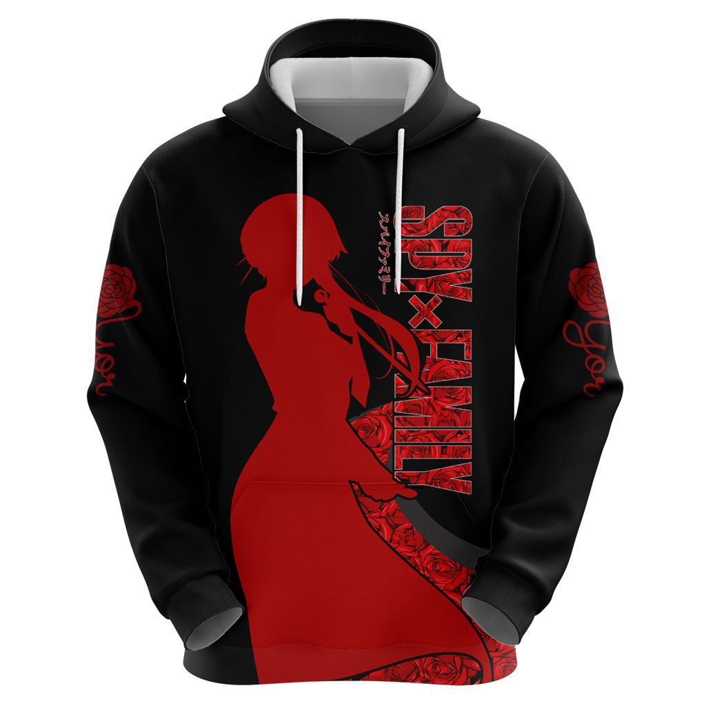 Yor Foger SpyxFamily Hoodie Black And Roses Anime Style
