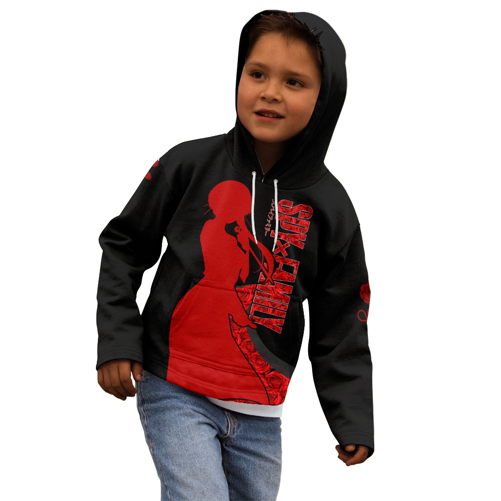 Yor Foger SpyxFamily Kid Hoodie Black And Roses Anime Style
