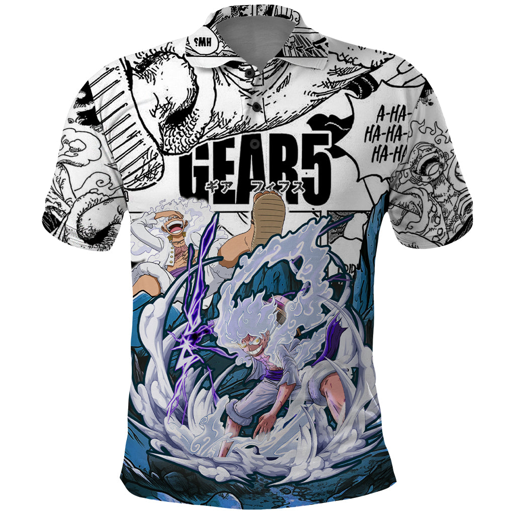 Monkey D Luffy - Nika Sun God Polo Shirt Anime Mix Manga Style