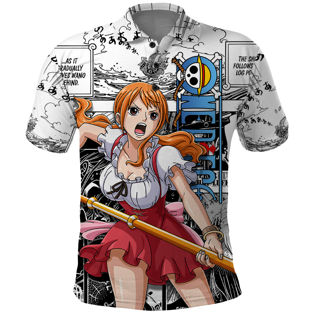 Nami One Piece Polo Shirt Anime Mix Manga Style