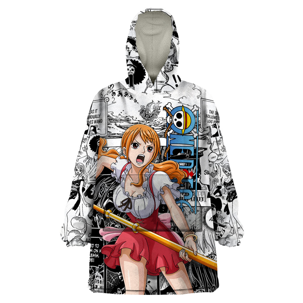 Nami One Piece Wearable Blanket Hoodie Anime Mix Manga Style