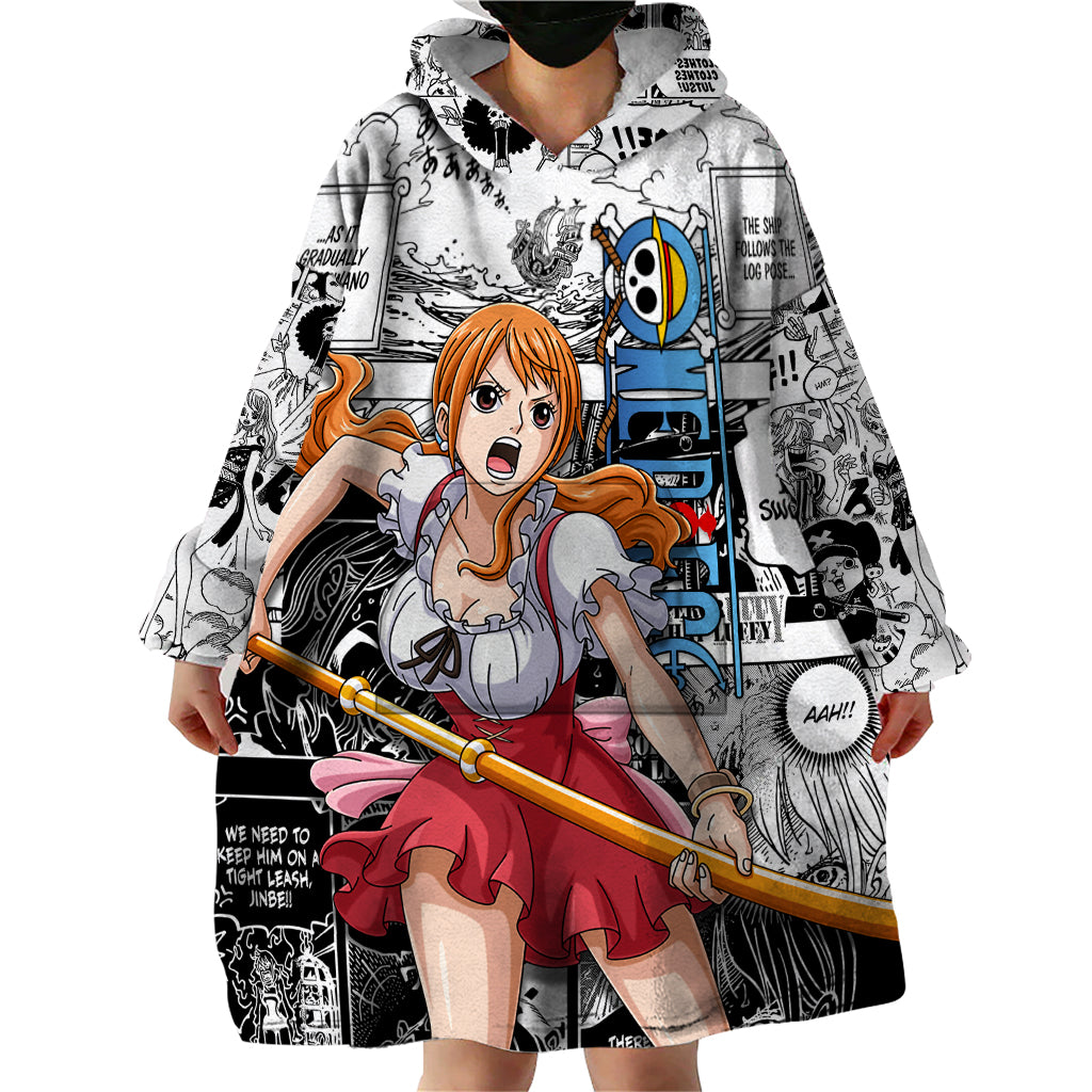 Nami One Piece Wearable Blanket Hoodie Anime Mix Manga Style