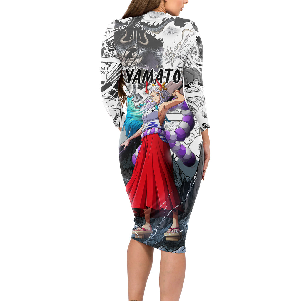 Yamato - One Piece Long Sleeve Bodycon Dress Anime Mix Manga Style