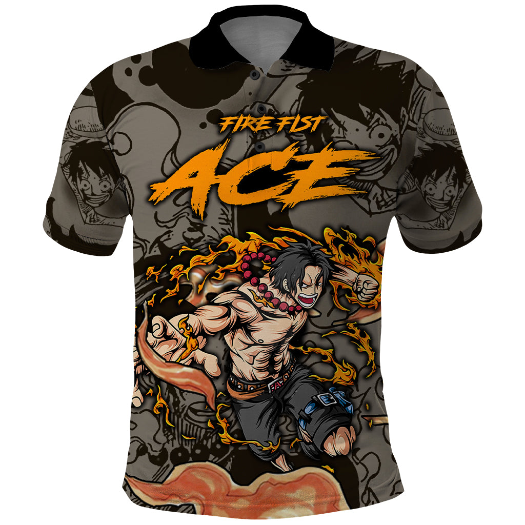 Portgas D.Ace - Fire Fist Of One Piece Polo Shirt Anime Mix Manga Style