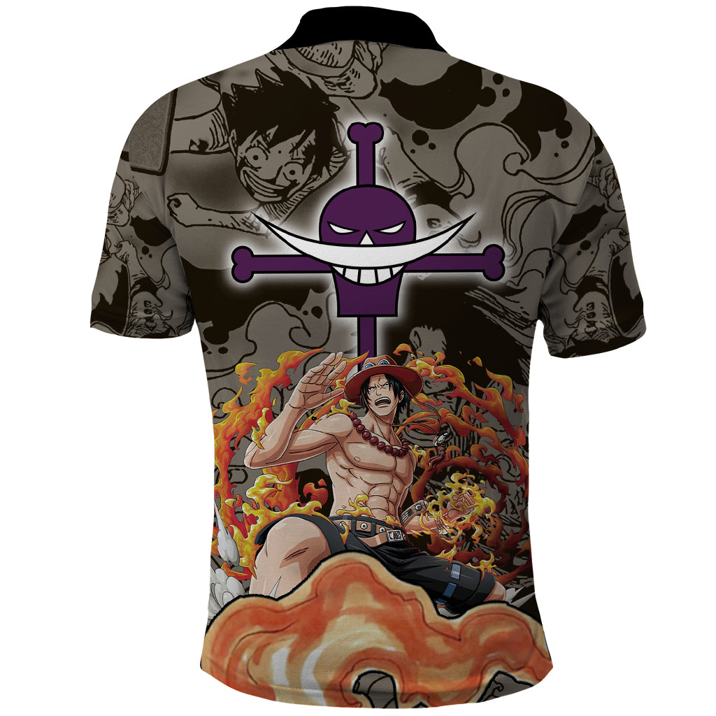 Portgas D.Ace - Fire Fist Of One Piece Polo Shirt Anime Mix Manga Style