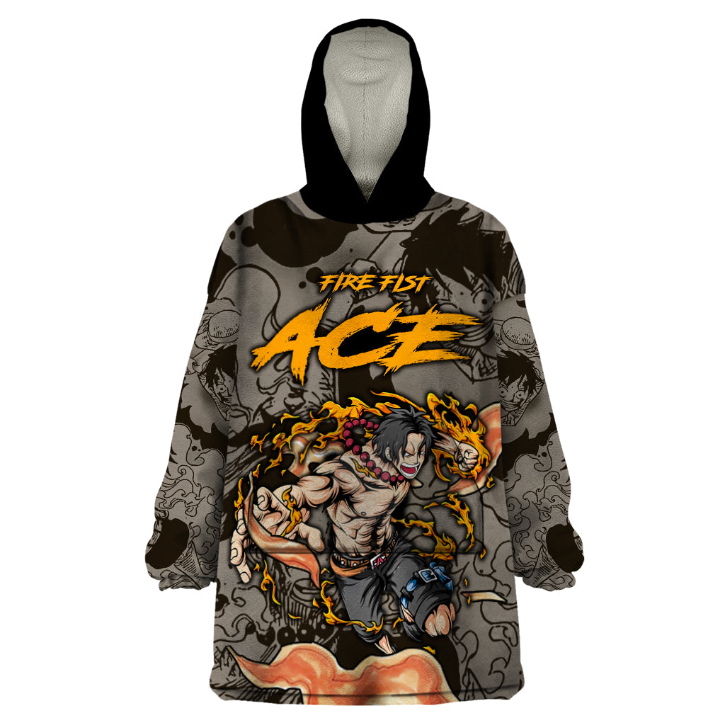 Portgas D.Ace - Fire Fist Of One Piece Wearable Blanket Hoodie Anime Mix Manga Style