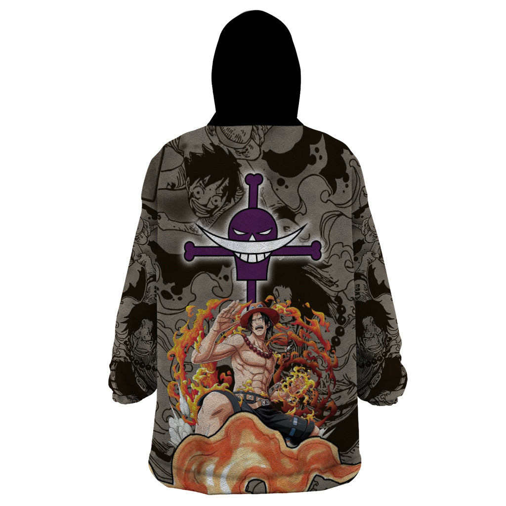 Portgas D.Ace - Fire Fist Of One Piece Wearable Blanket Hoodie Anime Mix Manga Style