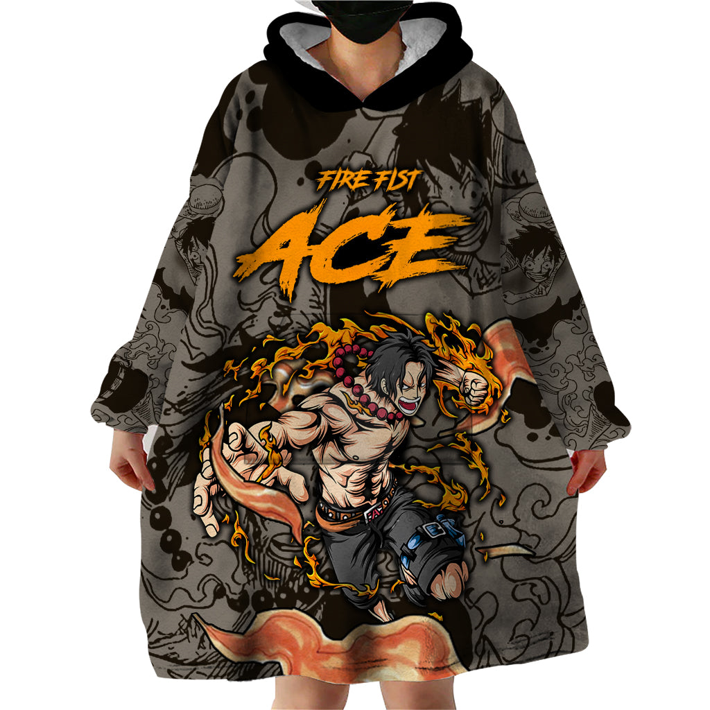 Portgas D.Ace - Fire Fist Of One Piece Wearable Blanket Hoodie Anime Mix Manga Style