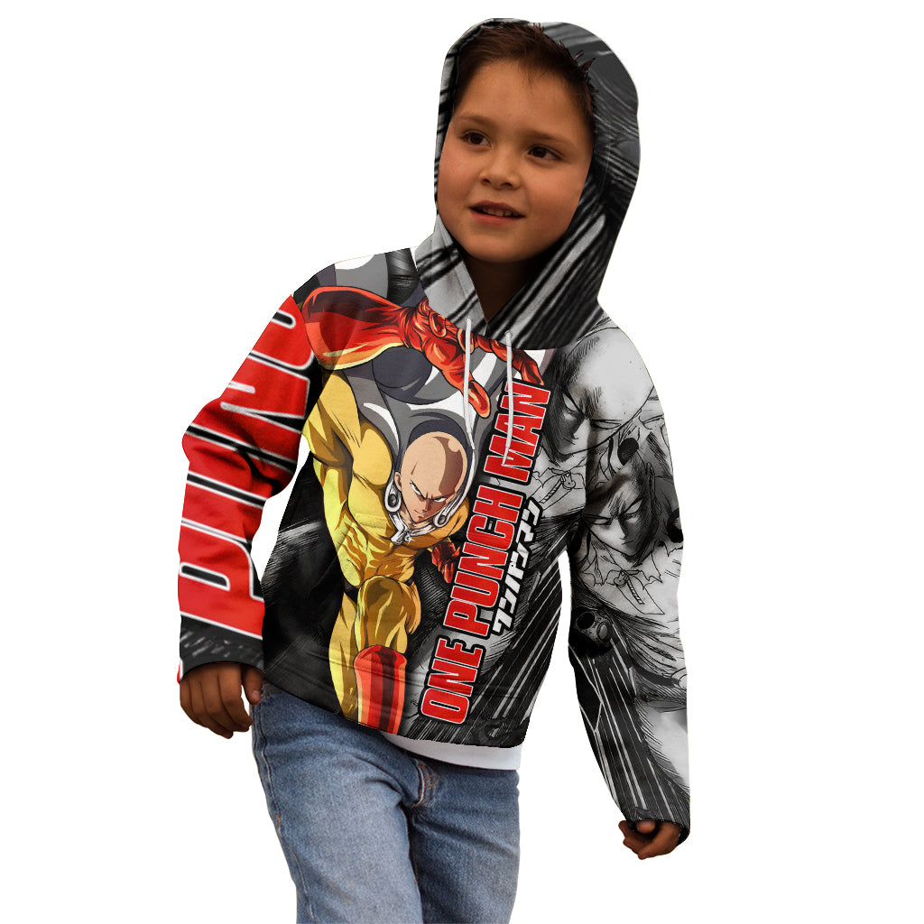 Saitama - One Punch Man Kid Hoodie Anime Mix Manga Style