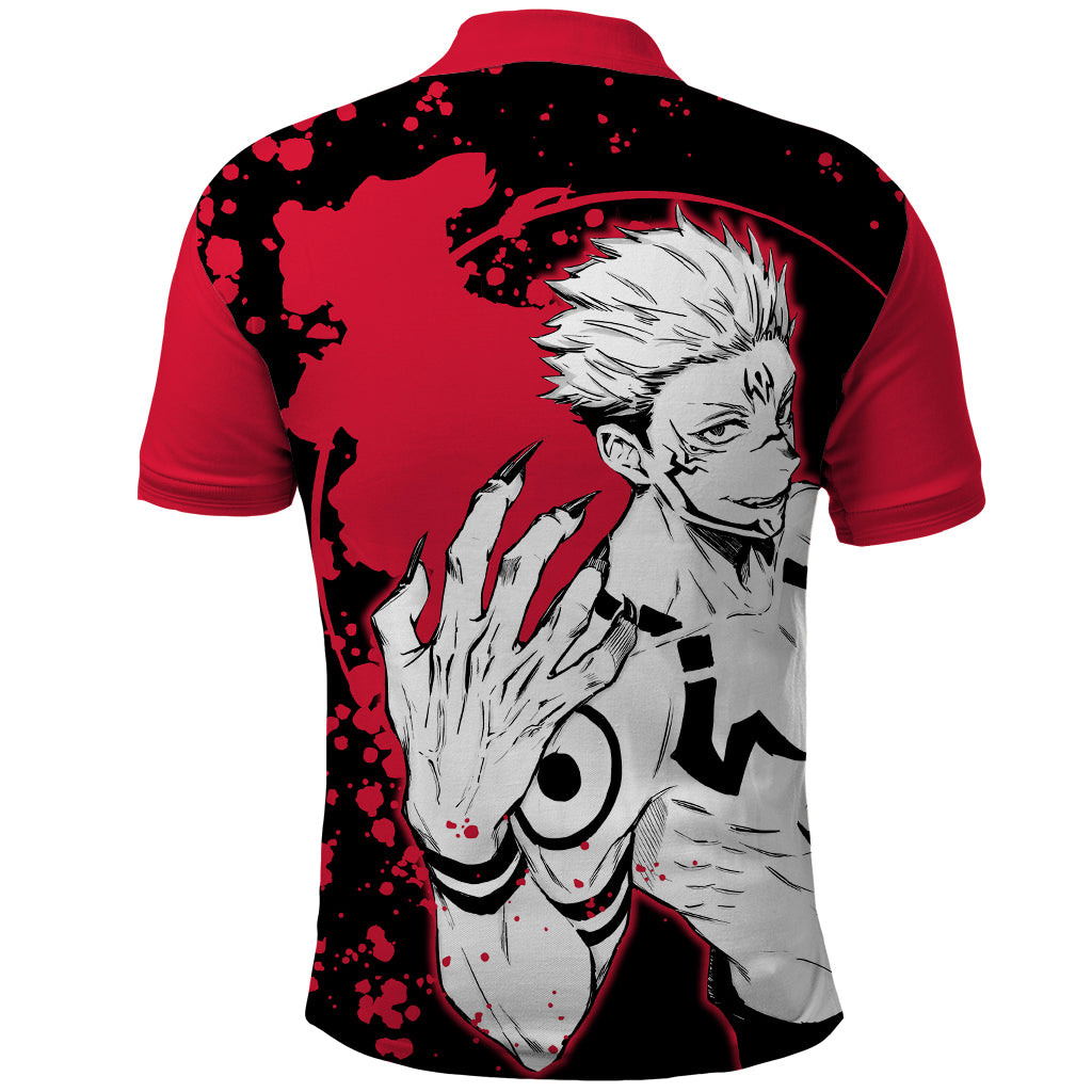 Ryomen Sukuna Jujutsu Kaisen Polo Shirt Manga Style Art