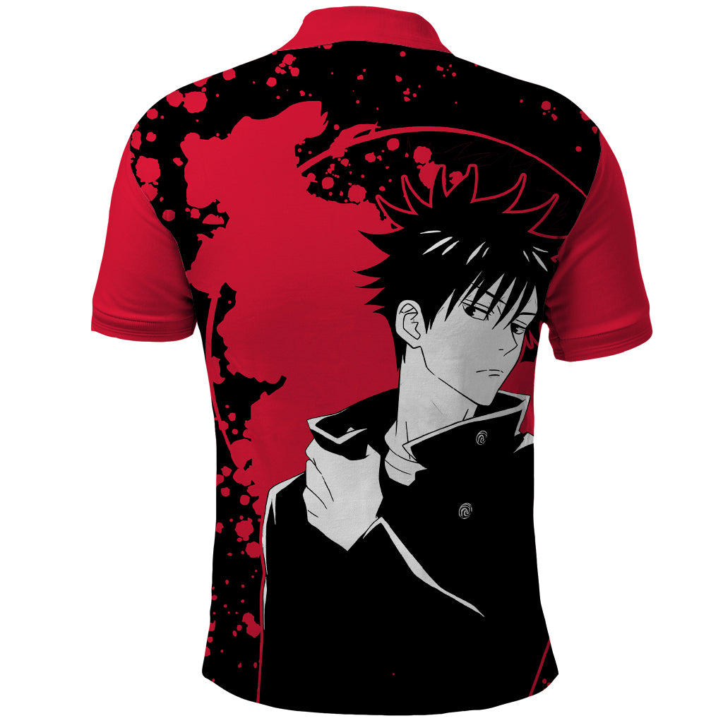 Megumi Fushiguro Jujutsu Kaisen Polo Shirt Manga Style Art