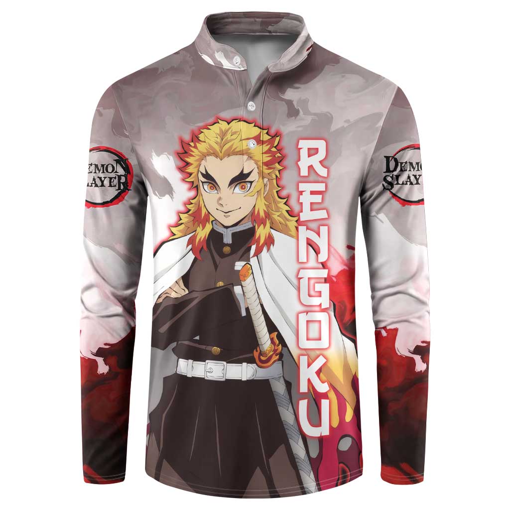 Rengoku Kyoujurou - Demon Slayer Button Sweatshirt Anime Style