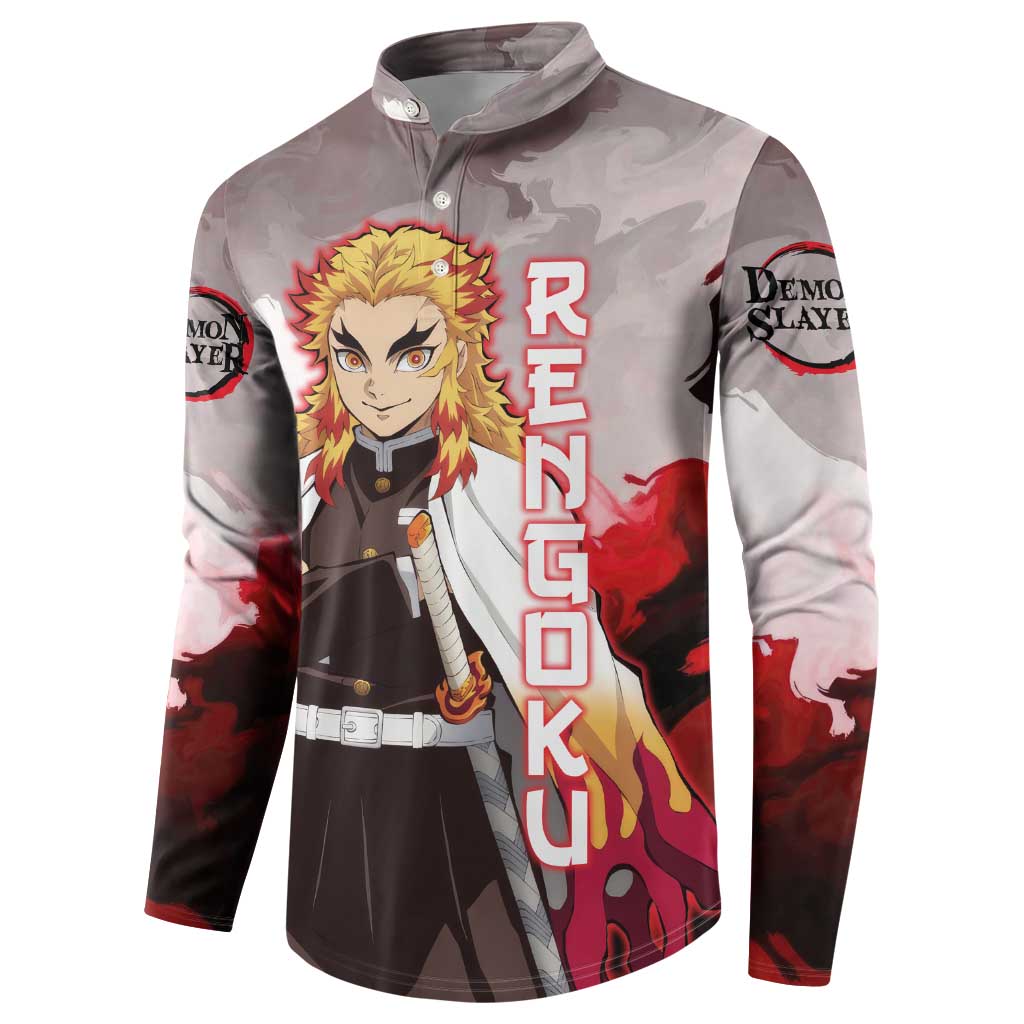 Rengoku Kyoujurou - Demon Slayer Button Sweatshirt Anime Style