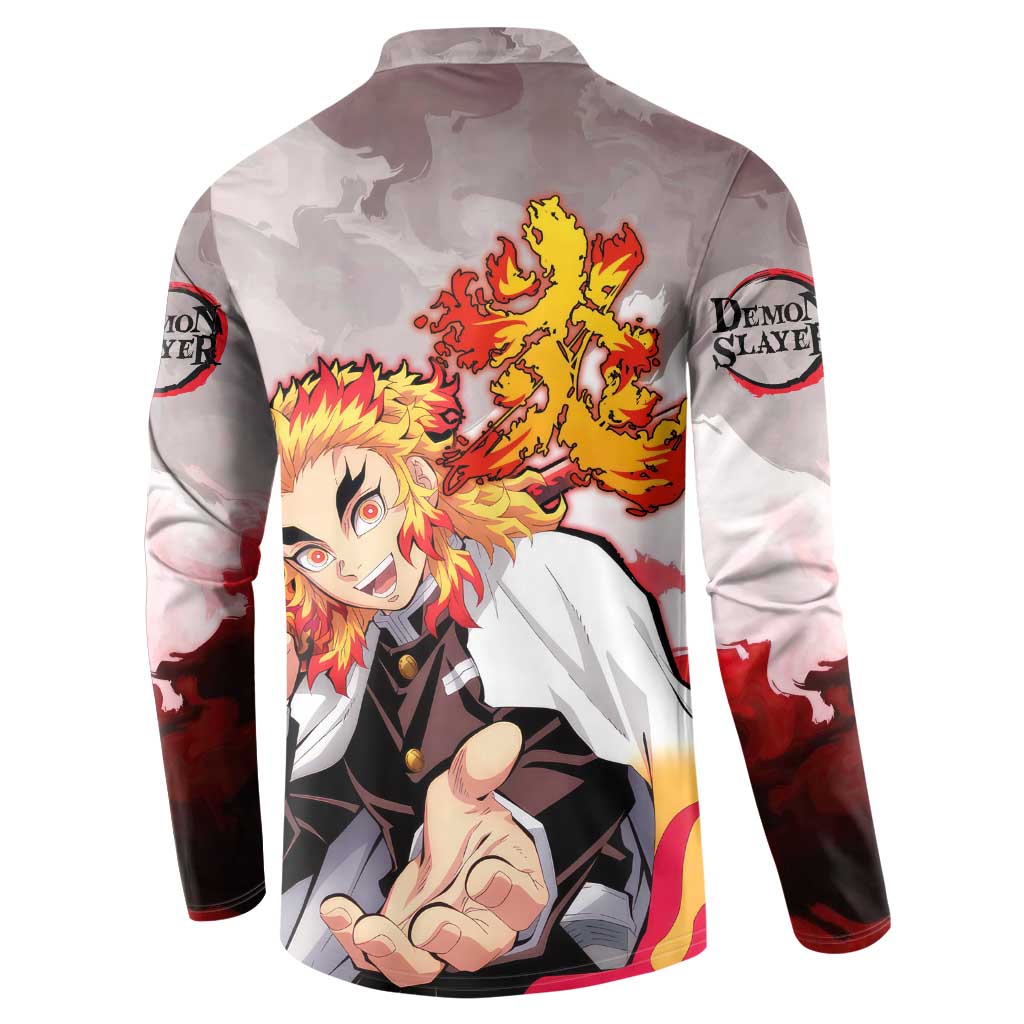 Rengoku Kyoujurou - Demon Slayer Button Sweatshirt Anime Style