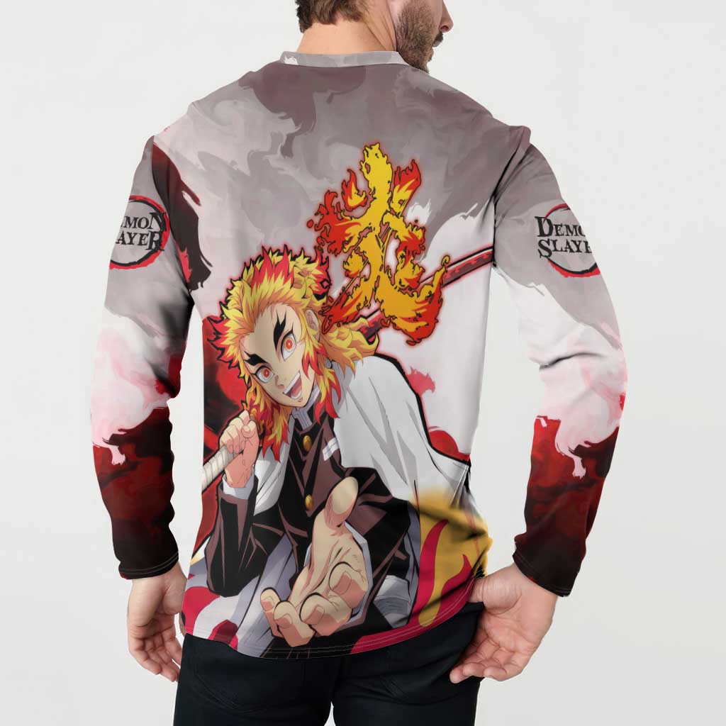 Rengoku Kyoujurou - Demon Slayer Button Sweatshirt Anime Style