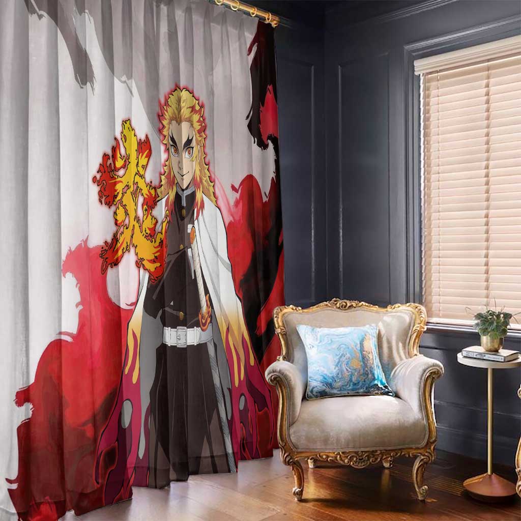 Rengoku Kyoujurou - Demon Slayer Window Curtain Anime Style