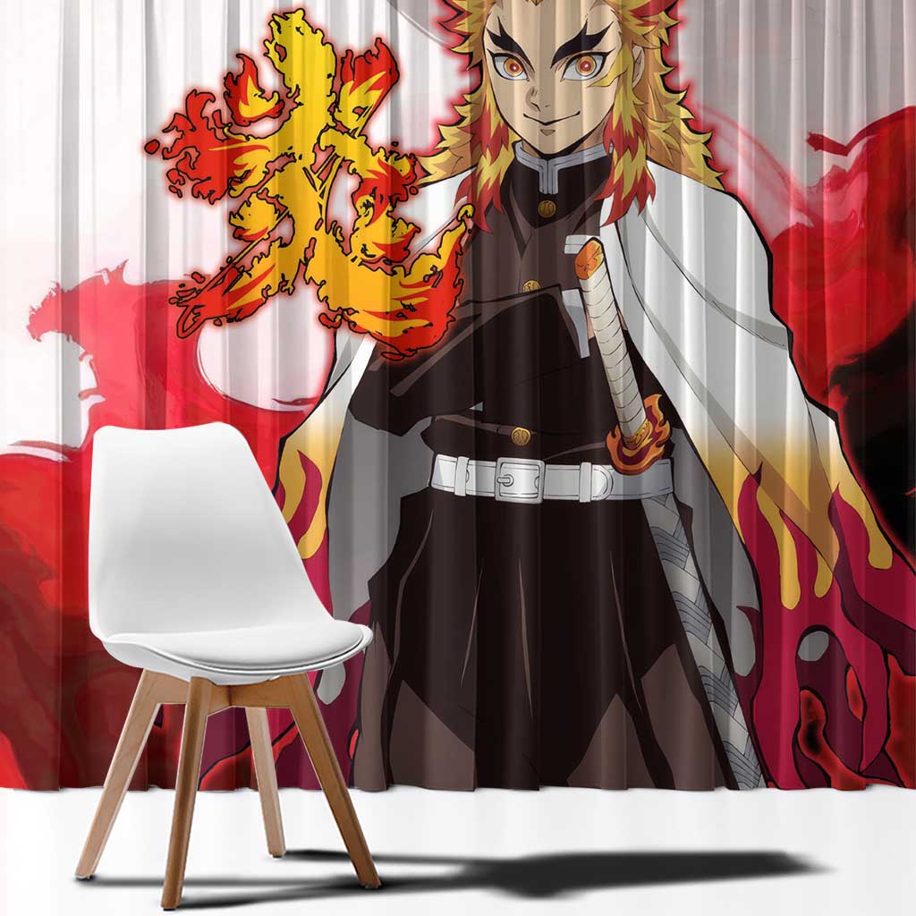 Rengoku Kyoujurou - Demon Slayer Window Curtain Anime Style