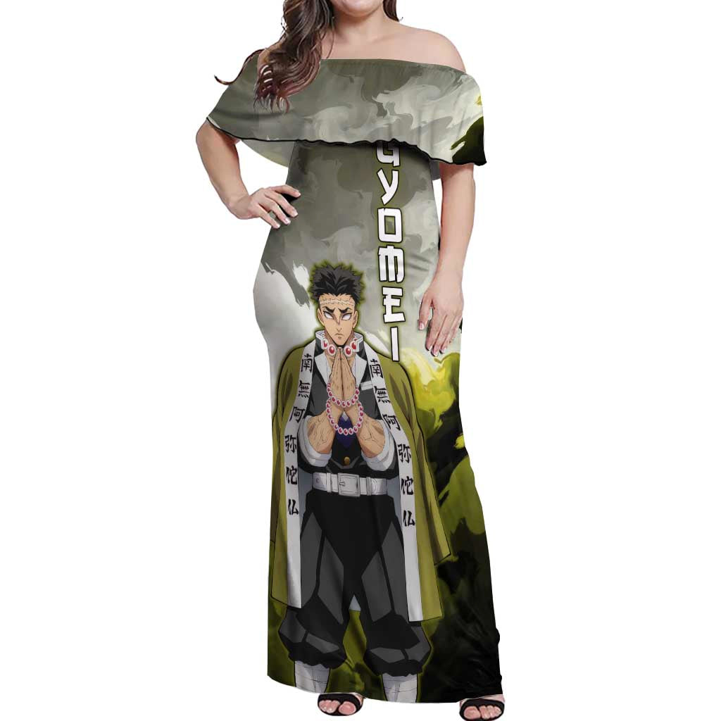 Gyomei - Demon Slayer Off Shoulder Maxi Dress Anime Style