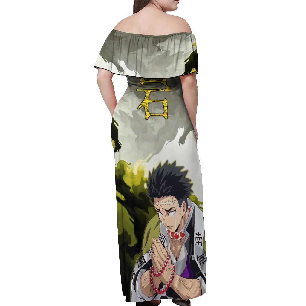 Gyomei - Demon Slayer Off Shoulder Maxi Dress Anime Style