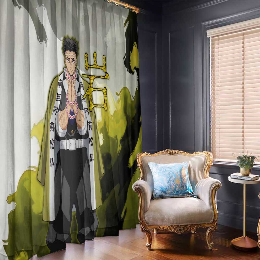 Gyomei - Demon Slayer Window Curtain Anime Style