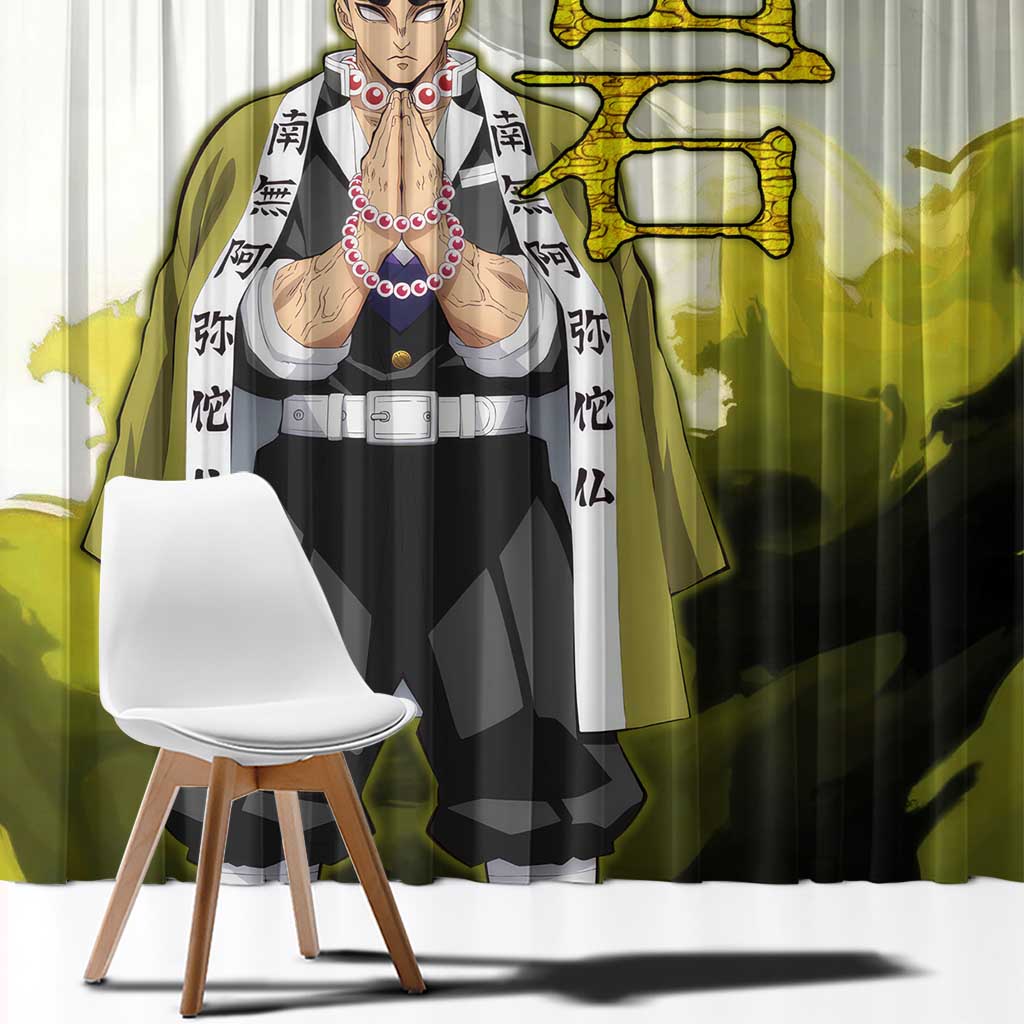 Gyomei - Demon Slayer Window Curtain Anime Style