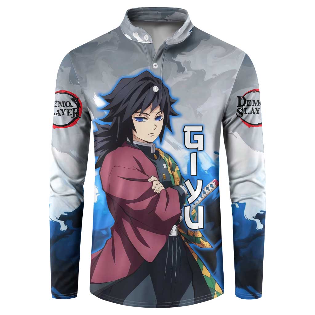 Giyu Tomioka - Demon Slayer Button Sweatshirt Anime Style