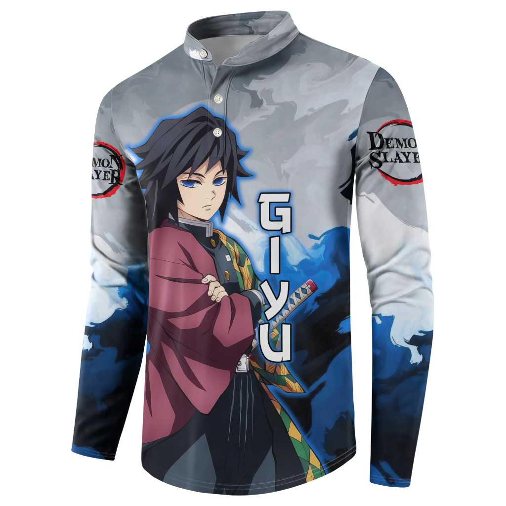 Giyu Tomioka - Demon Slayer Button Sweatshirt Anime Style