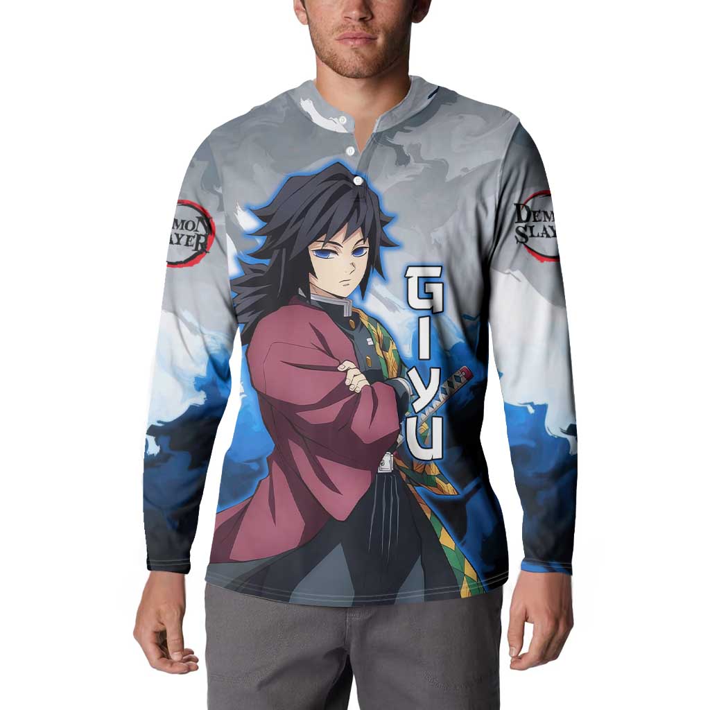 Giyu Tomioka - Demon Slayer Button Sweatshirt Anime Style