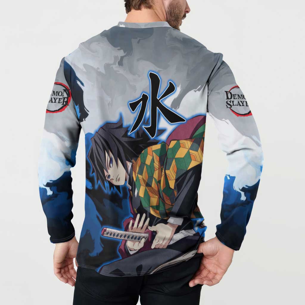 Giyu Tomioka - Demon Slayer Button Sweatshirt Anime Style