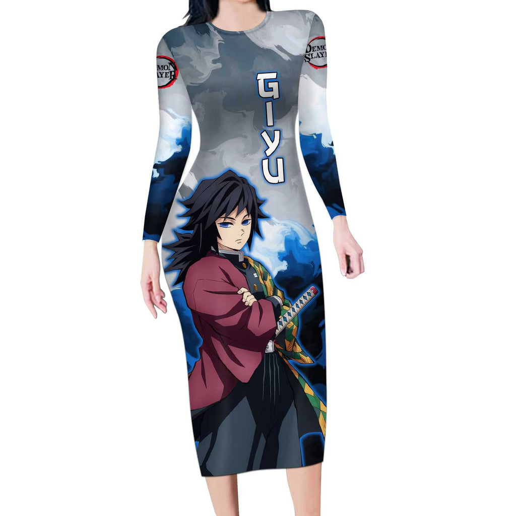 Giyu Tomioka - Demon Slayer Long Sleeve Bodycon Dress Anime Style